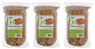 Orechy - Nastaviť X3 Prírodné mandle - 3kg - Migogroup