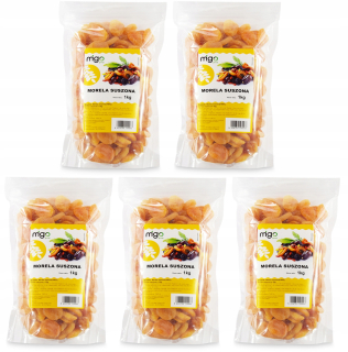 Sušené ovocie - Nastaviť X5 Prírodné sušené marhule - 5kg - svetlé