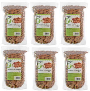 Orechy - Nastaviť X6 Prírodné mandle - 6kg - Migogroup