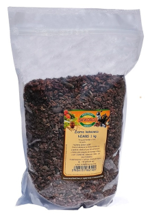 Kakaová fazuľa 1kg škrupina mierne pečená