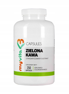 Spaľovač tuku - ZELENÁ KÁVA 1200mg 250 CAPS Zoštíhlenie MYVITA