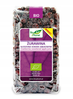 Sušené ovocie - BRUSINA SLADENÁ JABLKOVOU ŠŤAVOU. BIO 400G BIO PLANÉTA