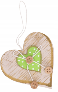 Veľkonočná dekorácia - Veľkonočné prívesky Wood Heart
