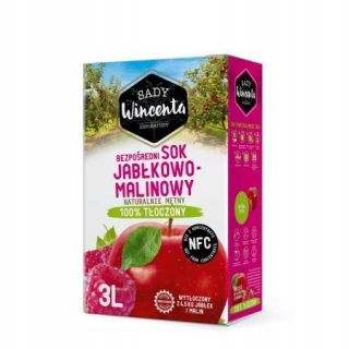 Zdravá šťava 100% Apple-Raspberry 3L Natural Turbid