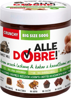 Zdravý čokoládový krém AlleDobre! CRUNCHY 500g