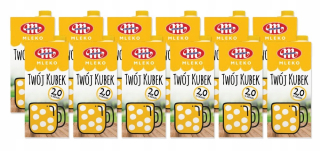 Sada 12 litrov Uht mlieko Milkovita váš CUP 2%