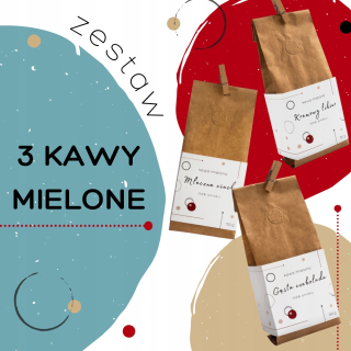 Káva mletá -  Sada 3 mletých chutí pre darček
