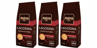 Zrnková káva -  Nastaviť 3kg Grainy Coffee Astra Arabica Tradičné