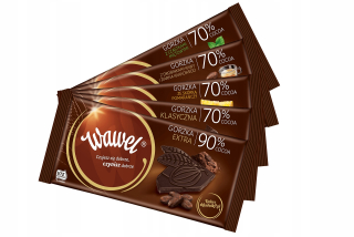Sada 5 Bitter Chocolate 70%, 90% Premium Wawel