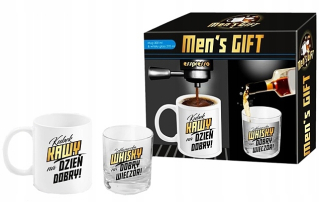 Sada hrnček + pohárik whisky, darček pre Santa