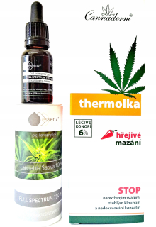 CBD - Olej nastaviť 5% CBD Essenza a Thermolka Gel Aach!