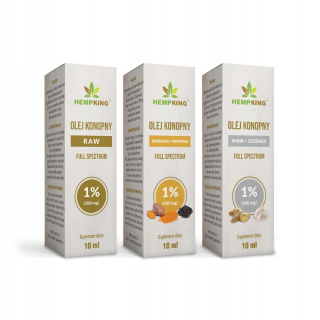 CBD - Premium set: 3x CBD olej 1% - 10 ml, Certificate