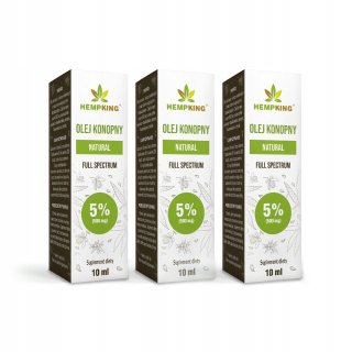 CBD - Premium set: 3x CBD olej 5%, 10 ml, osvedčenia,