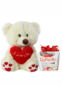 Raffaello 150g Kit + Teddy Bear Plush Heart Love