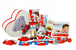 Sada sladkostí Kinder darček srdce medveď vajcia