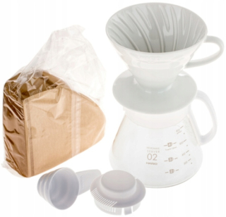 Haio V60-02 Coffee Set White Drip Filter Server