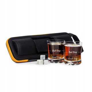 Set milovník whisky Poháre + puzdro + Stones