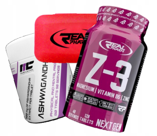 Testosterón - Súprava na Supersen ZMA REAL Pharm Z3 + Ashwagandha
