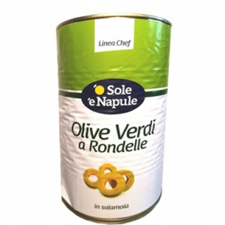 Zelené olivy nakrájané so solimi E Fish 4100 g