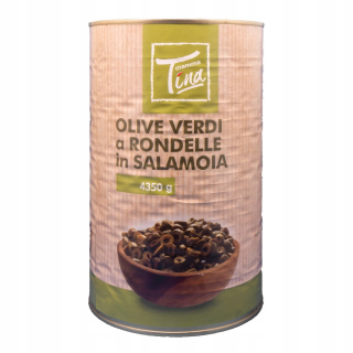 Zelené olivy nakrájané v Soplierke 4.35kg Mamma Tina