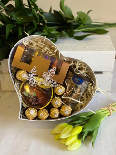 Zlatá sada darčekovej krabice pre jej Valentína