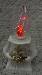 LED elektrická sviečka na hrobe je 3 mesiace biela