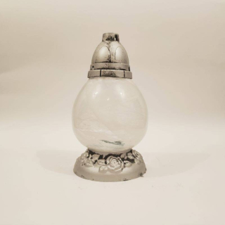 Z-20 Sviečka biela alabaster strieborná ruža H. 25 cm
