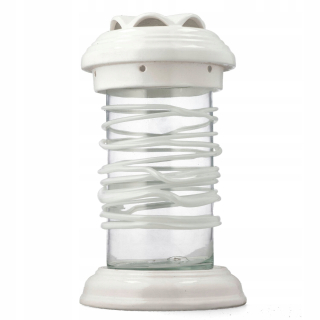 Sklenená sviečka s vrkôt bielym veľkým 29 cm