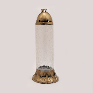 Sviečka - mrazené sklo 7116 - zlato h. 44 cm