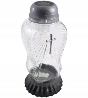 Sviečka s krížovou solárnou kapucňou lampáš