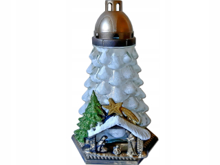 Sviečka sviečka Lantern vianočná postieľka biela+príspevok