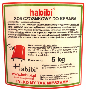 Habibi cesnaková omáčka 5kg habibi