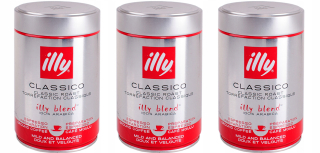 Káva mletá - Illy Classico mleté kávy 100% Arabica 3 x 250 g