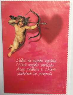 Darček na Valentína - Valentínska pohľadnica 11 x 16 cm