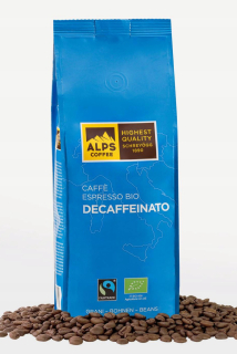 Káva bez kofeínu -  káva bez kofeínu ALPS COFFEE BIO 500g zrná