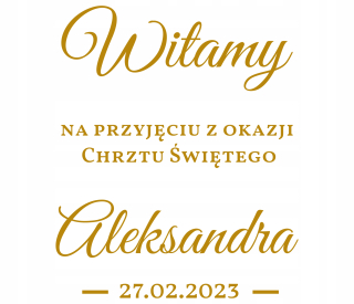 Doplnky na krst - Nálepka Vitajte krst vaše meno Dátum prijatia