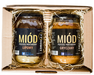 Nastaviť 2x HONEY 1KG - vápno a pohánka - ECO darček