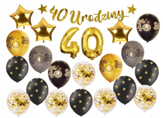 Sada balóniky dekorácie štyridsať narodeniny 40