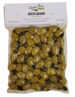 zelené olivy plnené ohorkami 500 gramov GR