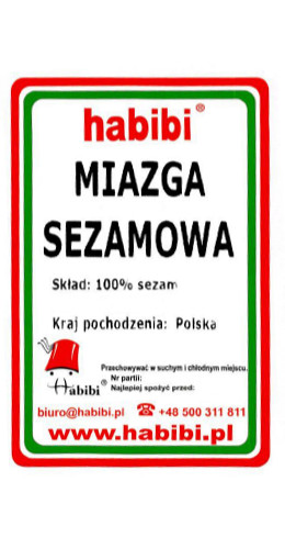 Habibi Tahina Tahini Miazga Sesame Paste 5kg