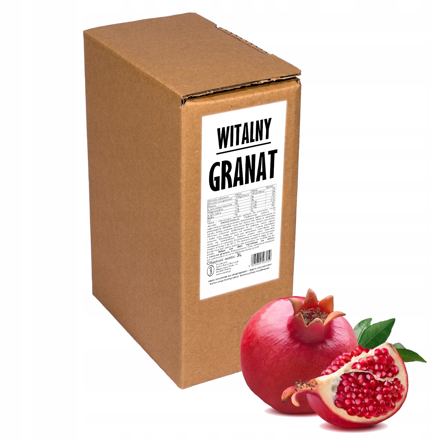 granátové jablko 100% prírodné opečiatkované 3l