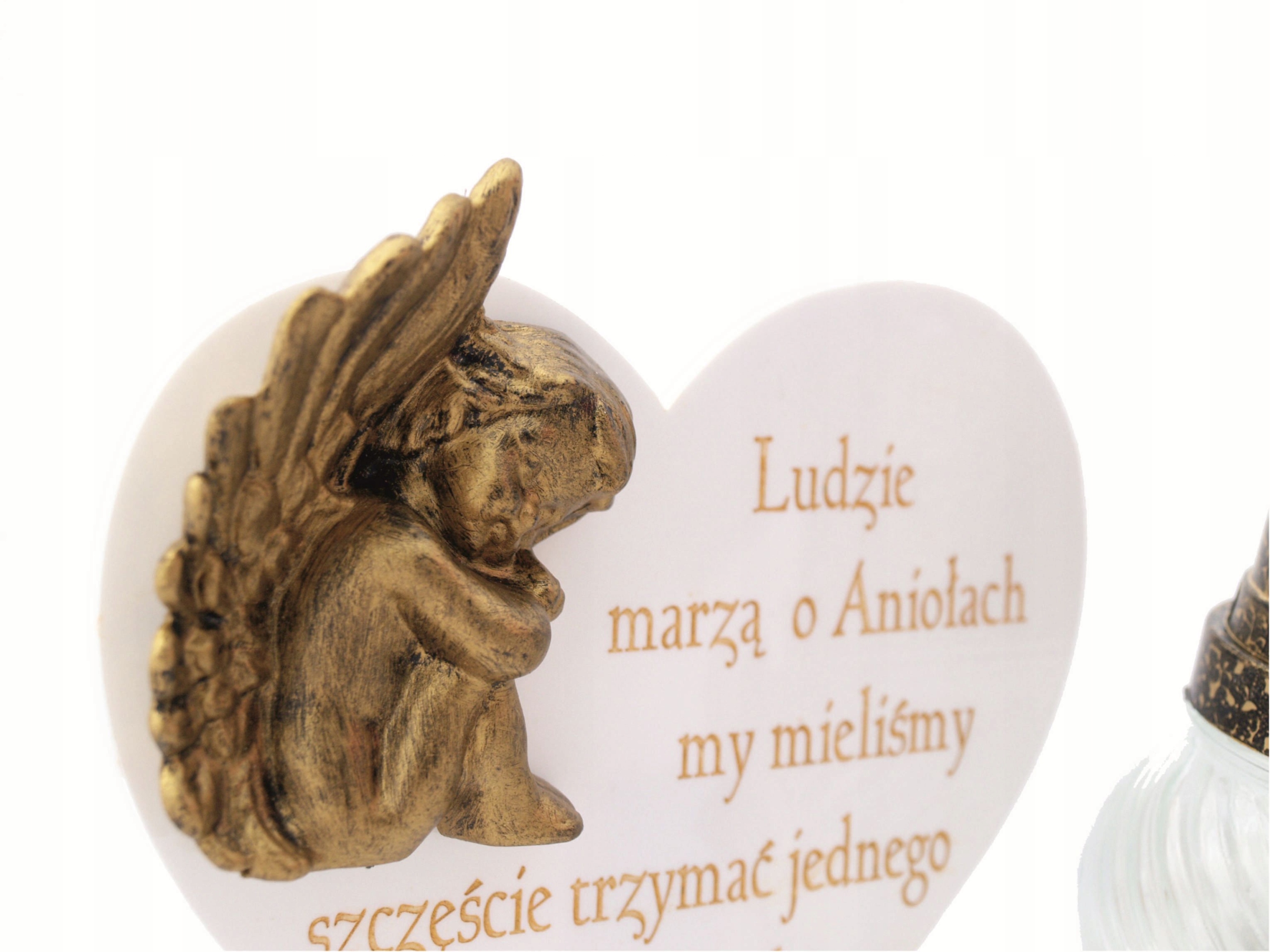 Sviečkový stojan akrylový sklenený anjel 12 x 20 x 15,5 cm