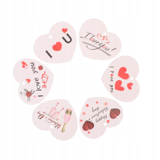Darček na Valentína - 120 kusov značiek Valentínsky papier “Deň značky
