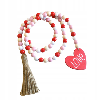 Darček na Valentína - 1pc Valentínske drevené korálky