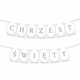 Doplnky na krst - Banner Svätý krst bielo-strieborný veľký formát