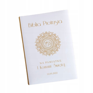 Doplnky na krst - Biblia suvenír a názov prijímania prachová bunda IHS LUX