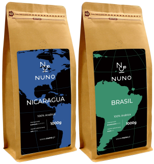 Zrnková káva - Remeselná káva NUNO Arabica 100% ČERSTVÁ 72h 2x1kg
