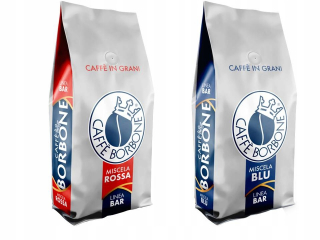 Zrnková káva - Kávové zrná Borbone Rossa a Blu - 2 x 1 kg