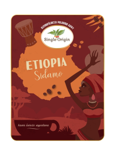 Zrnková káva - ETIOPIA SIDAMO GROINY Káva - jediný pôvod 1KG