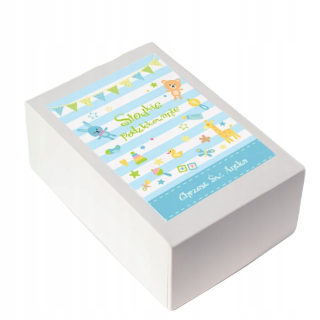 Doplnky na krst - Boxy Blue Children's Play + Meno